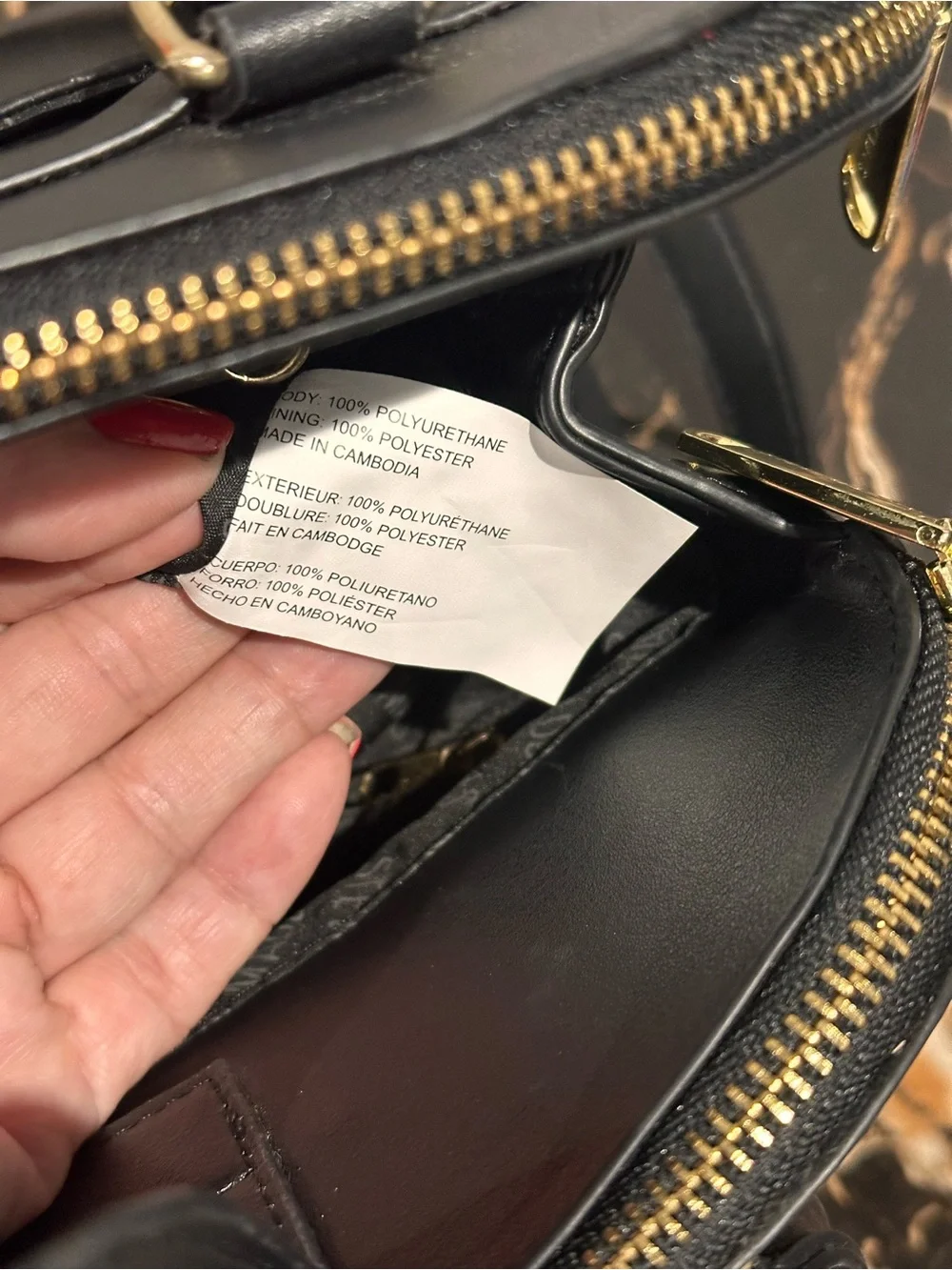 Steve Madden Black Dome Satchel with Gold Hardware